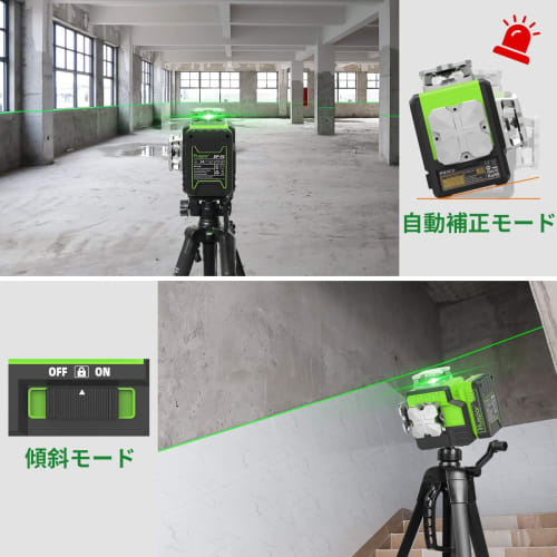 Huepar P03CG Green Laser Level, Full Line, 3x360, L-Shaped Elevator Mount, Remote Control, Dual Power Supply