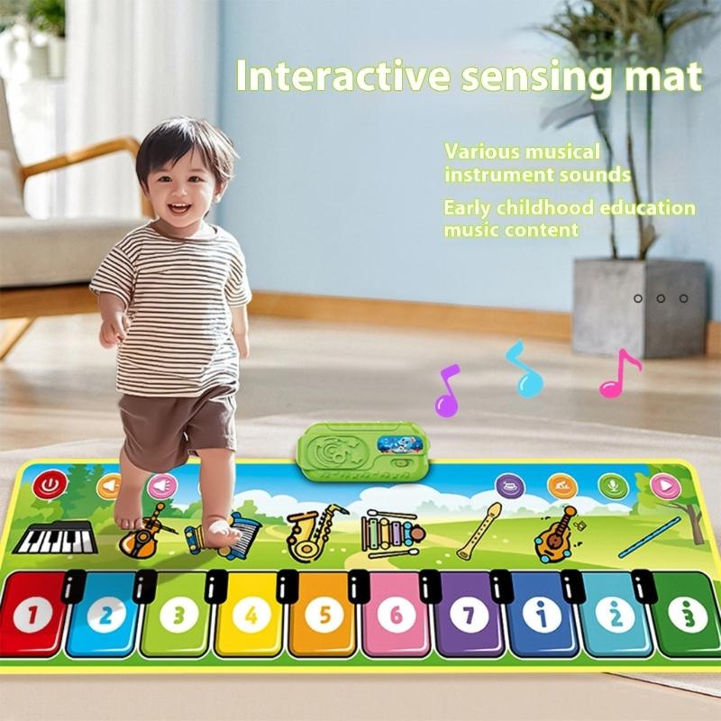 Kids Music Play Mat with 8 Instrument Sounds for Sensory Development Piano Mat for Toddlers Child To Boost Coordination