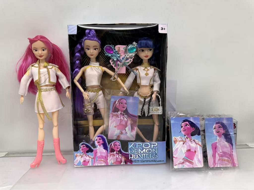KPOP Demon Hunter Girl & Boy Group Animated Dolls with Theme Song & Colorful Lights