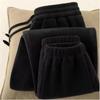 Men's Autumn and Winter Solid Color Padded Warm Sweatpants Drawstring Casual Pants