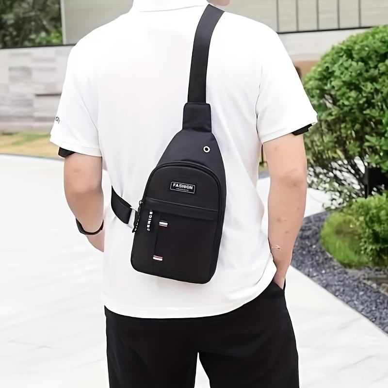 Men's Casual Outdoor Chest Bag Mountaineering Cycling Shoulder Bag Waterproof Sports Small Messenger Bag