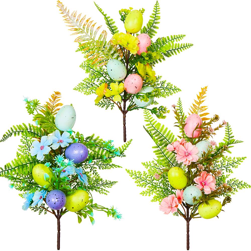 

Spring Branch with Colored Eggs for Home, Wedding, and Window Decor
