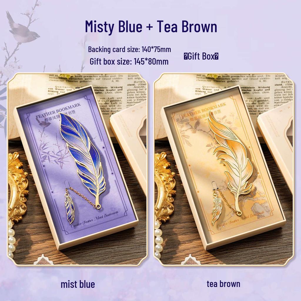 High-End Feather Bookmark Party Favors and Graduation Gifts for Classmates