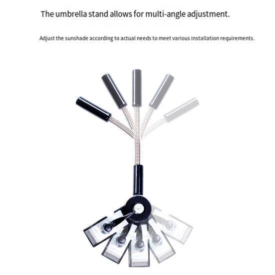 Baby Stroller Umbrella with Clamp UPF 50+ Sun UV Protection Adjustable Waterproof Windproof Universal Outdoor UV Blocking Pram Parasol