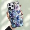 Blue Flower Pattern Phone Case Suitable For IPhone 17 16 E 15 14 13 12 11 Pro Max 14 Plus 17Air Shockproof Hard Back Cover Funda