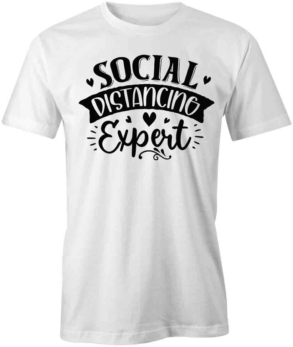 SOCIAL DISTANCING EXPERT TShirt Tee Short-Sleeved Cotton CLOTHING S1WSA298 S