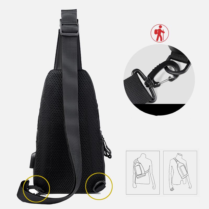 Pánská móda WEIXER Multifunkční taška přes rameno Crossbody taška na rameno Cestovní taška na popruh Messenger Pack náprsní taška pro muže