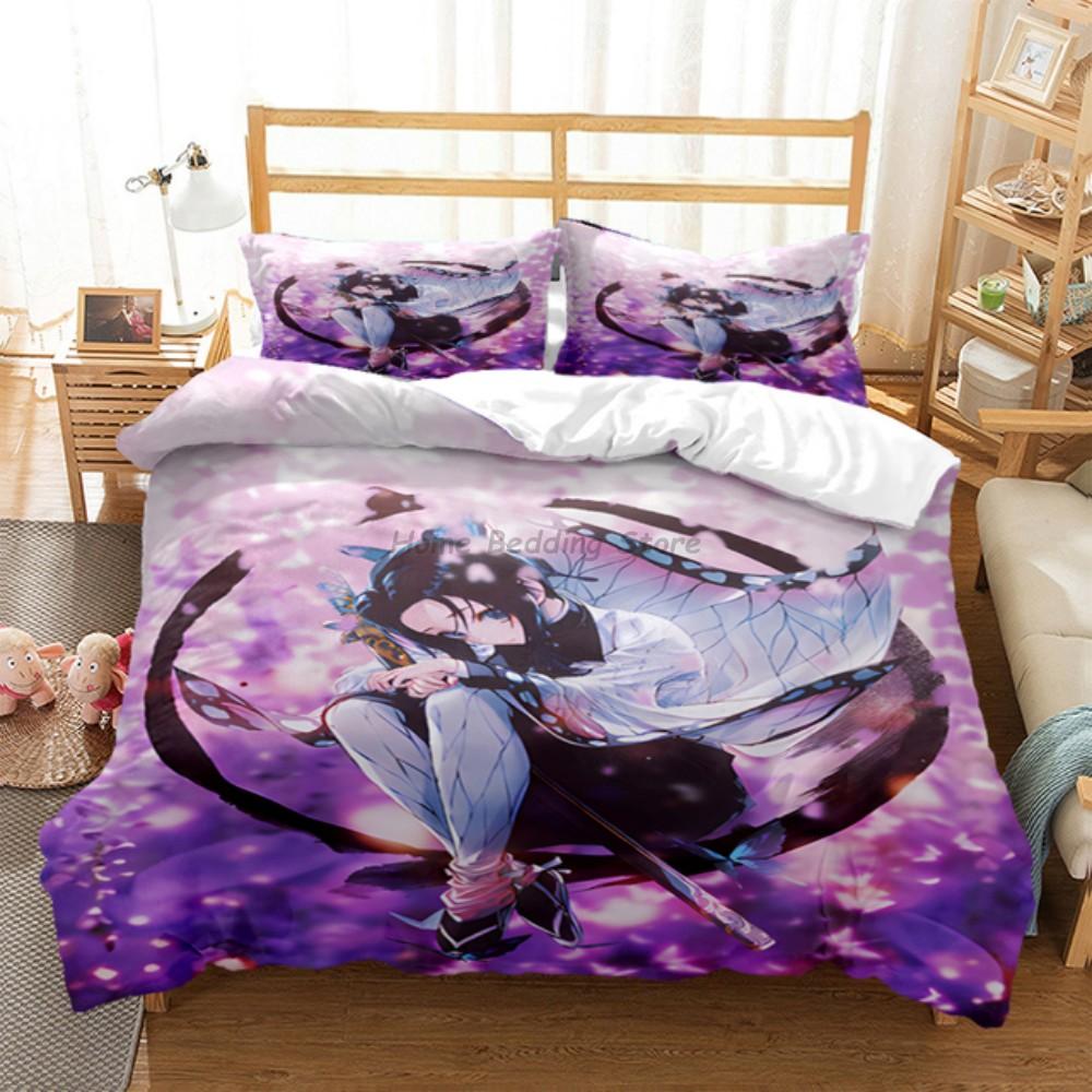 Anime Demon Slayer Sengetøysett Japansk Tegneserie Sengetøy 200x220 Tenåringsjenter Twin Single Queen King Full Dynetrekksett