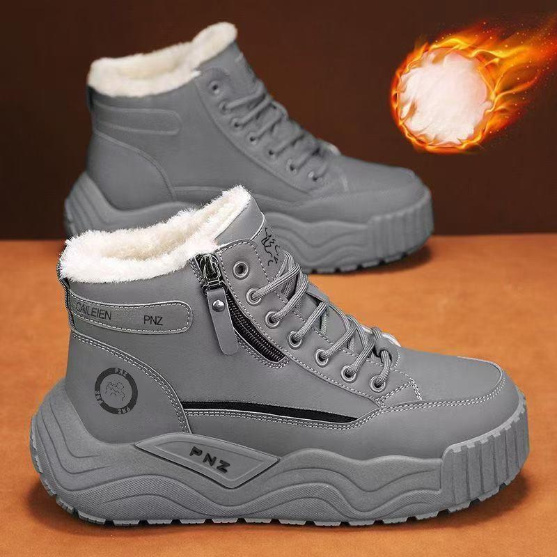 

Mens soft elastic winter warm winter cold padded snow boots thick bottom non-slip wear outdoor leisure sports waterproof Martin cotton boots 44