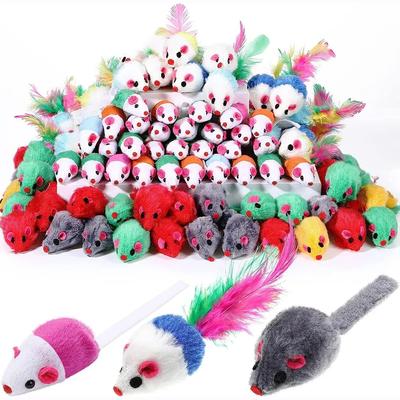 2026 Rattle Cat Mouse Toys Also Prefilled Catnip Faux Fur Cat Mice Toys Interactive Cat Game Catnip Toys for Indoor Cats Play Fetch