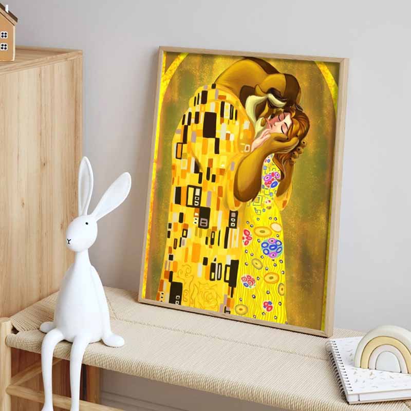 Disney 5D DIY Diamond Painting Beauty and The Beast Illustration Embroidery Mosaic Cross Stitch Home Decor Gifts and Crafts