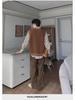 Men's Casual V-Neck College Style Knit Vest - Autumn/Winter Korean Loose Fit Sweater