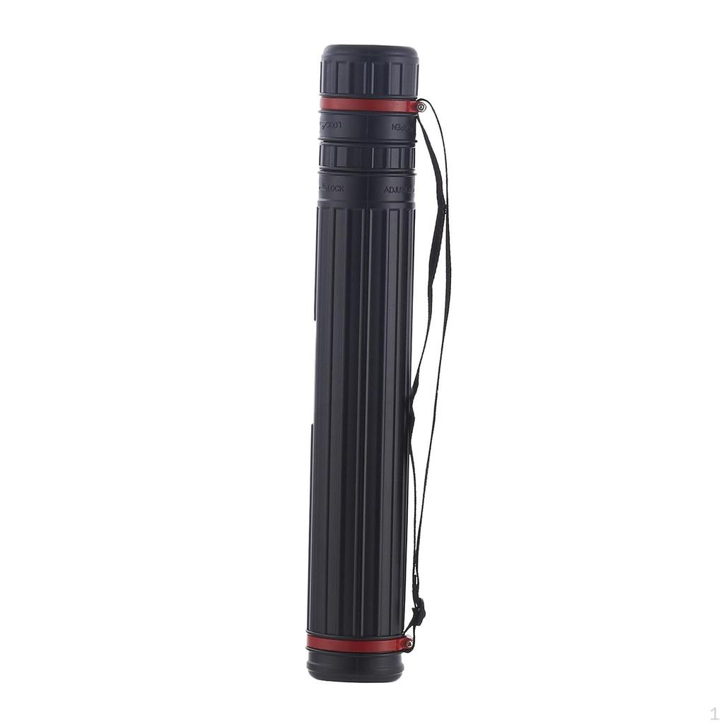Poster Tube Blueprint Document Holder Storage Expandable 20-35" , Black Red, 72x7cm