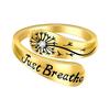 Just Breathe Dandelion Ring Adjustable Zinc Alloy Hope Ring Inspirational Dandelion Ring Encouragement Gift for Women Mother's Day Birthday