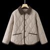 2025 Autumn/Winter Retro Lapel Cotton Jacket - Versatile Quilted Warm Short Coat for Women