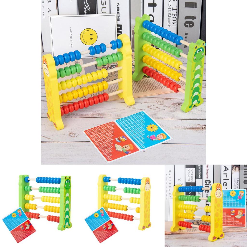 Wooden 5level Counting Frame For Early Math Skills With Handeye Coordination For Kindergarten And First Grade Students