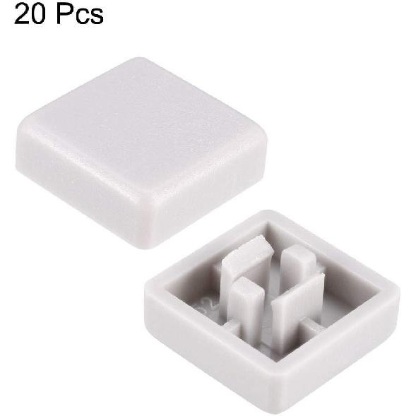 uxcell 20 шт. Колпачки для тактильных кнопочных переключателей 12x12 мм для микро-тактильных переключателей 12x12x7,3 мм Серые