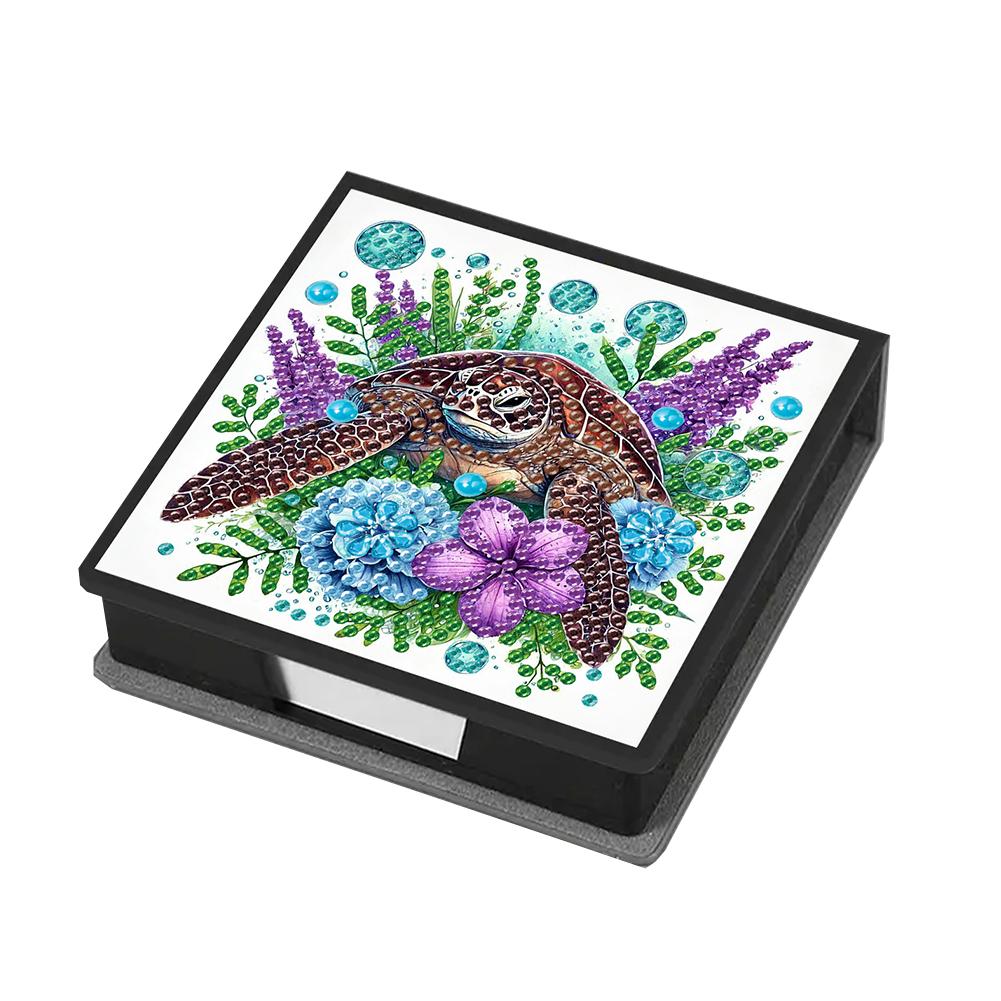 Animals Leather Diamond Painting Notecard Box Gem Art Sticky Note Holder Gem Painting Memo Pad Holder Mosaic Kit for Home Office