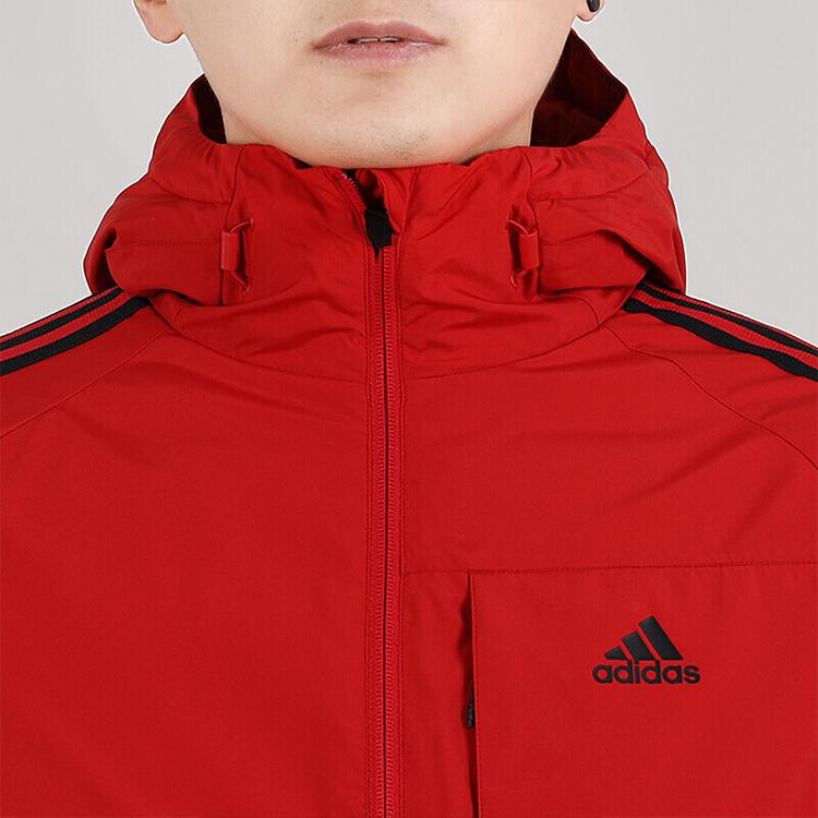 Adidas 3St Daunenjacke Warm Outdoor Sport Kapuzen Daunenmantel Herren Oberbekleidung Rot GF0095