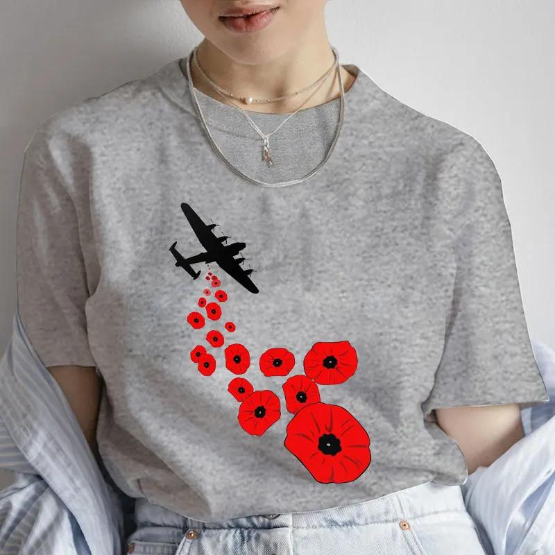 Fashion Red Poppy Flower Unisex T Shirt Funny Tops Tee Female Short Sleeve Tshirt Harajuku Tee Shirts Female Tee Girls Tshirts