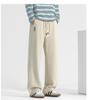 Men's Korean Relaxed Wide-Leg Velvet Sweatpants for Autumn and Winter