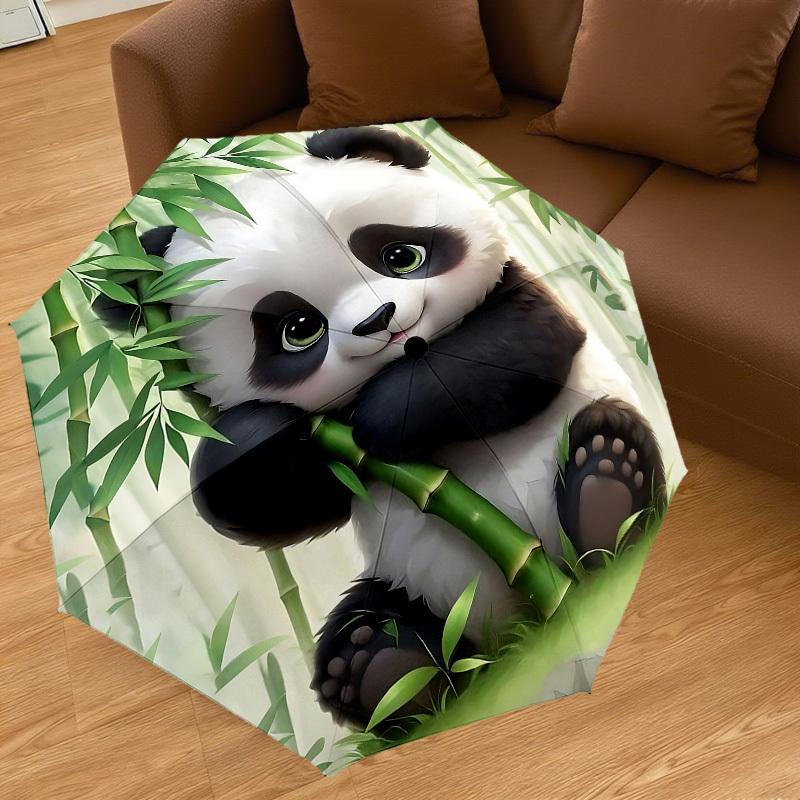 1PC panda bambooAutomatic Open/Close Umbrella with Windproof, 8-Rib Sturdy Canopy, Durable Ribs, Fashionable Design1225A