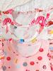 3pcs Young Girl's Casual and Cute Dessert Series Ice Cream & Candy & Donut Bread All-over Print Round Neck Short Sleeve Dress Spring/Summer
