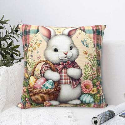Eggs Easter Bunny Square Pillow Cases Cushion Covers Fashion Polyester Decor Pillowcase for Home 40*40cm