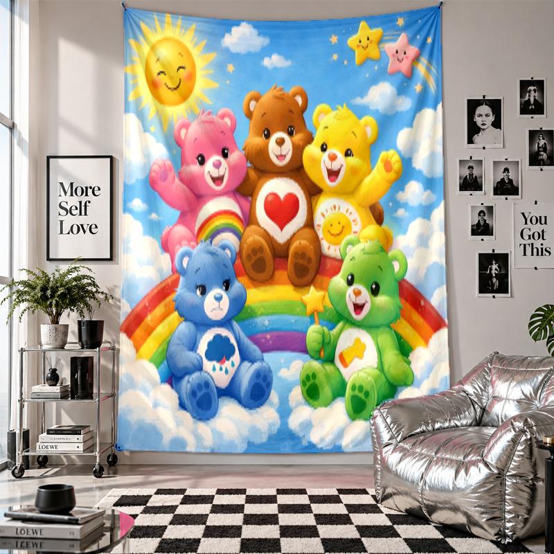 Wall TapestryCare Bears Art Hanging Cloth Decorative Background Cover for Room Decoration