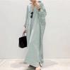 New European & American Women's Plus Size Striped Long Nightgown - Breathable & Loose Homewear