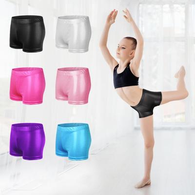 Detské šortky Dievčenské lesklé horúce nohavice Dance Gymnastika Fitness krátke nohavice pre deti