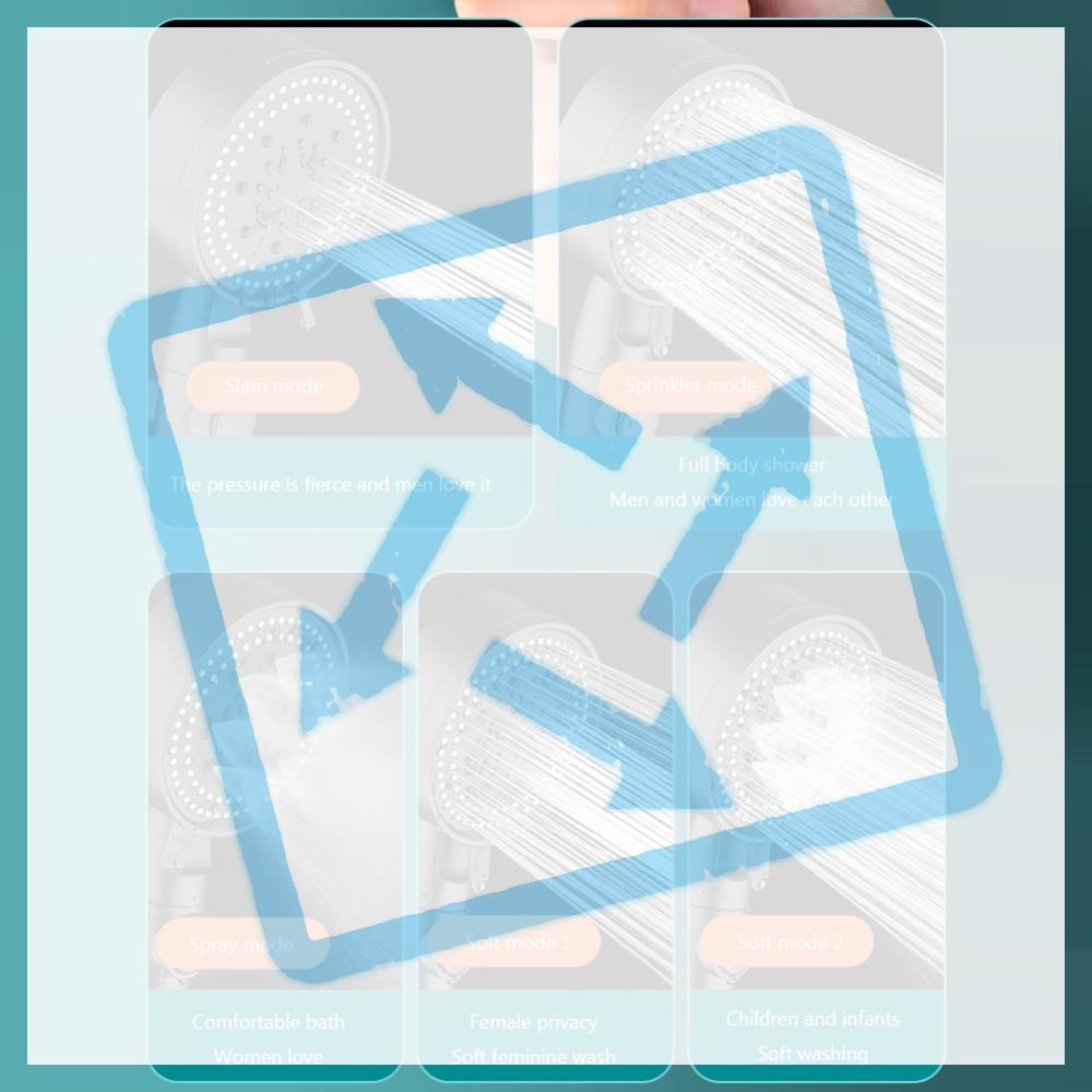 5 Modes Adjustable Shower Head ABS Spa Shower Head for Home Bathroom Accessories