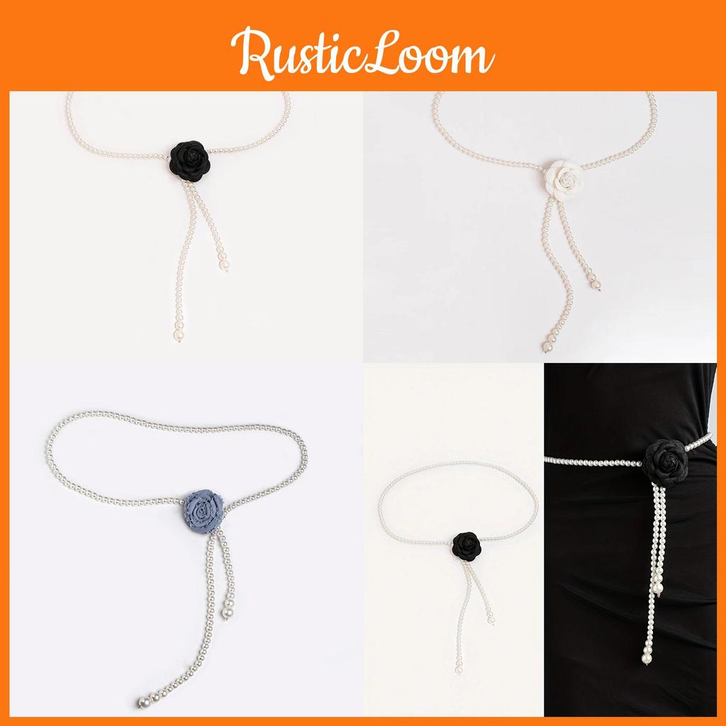 Womens Stylish Pearl Flower Waist Band For Traditional Dress Casual Summer Wear