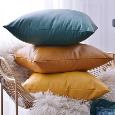 1pc Modern Faux Leather Throw Pillow Covers for Living Room,Bedroom, Sofa, Car, and Home Decor Durable Pillow