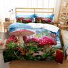 Cute Mushroom Duvet Cover Wild Fungus Botanical Bedding Set Twin Queen Rustic Farmhouse Comforter Cover For Girls Teens Bedroom
