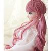 Pink Curly Long Color-Mixed Wig for 1/3, 1/4, and 1/6 Scale Dolls, Heat-Resistant (Up to 180°C) (1/3 Doll)