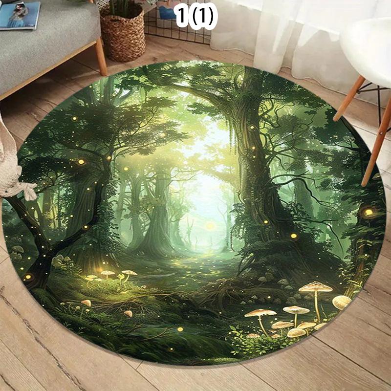 Forest Waterfall Living Room Carpet Natural Landscape Pattern Area Rug Modern Home Decor Soft Non-slip Floor Mat for Bedroom