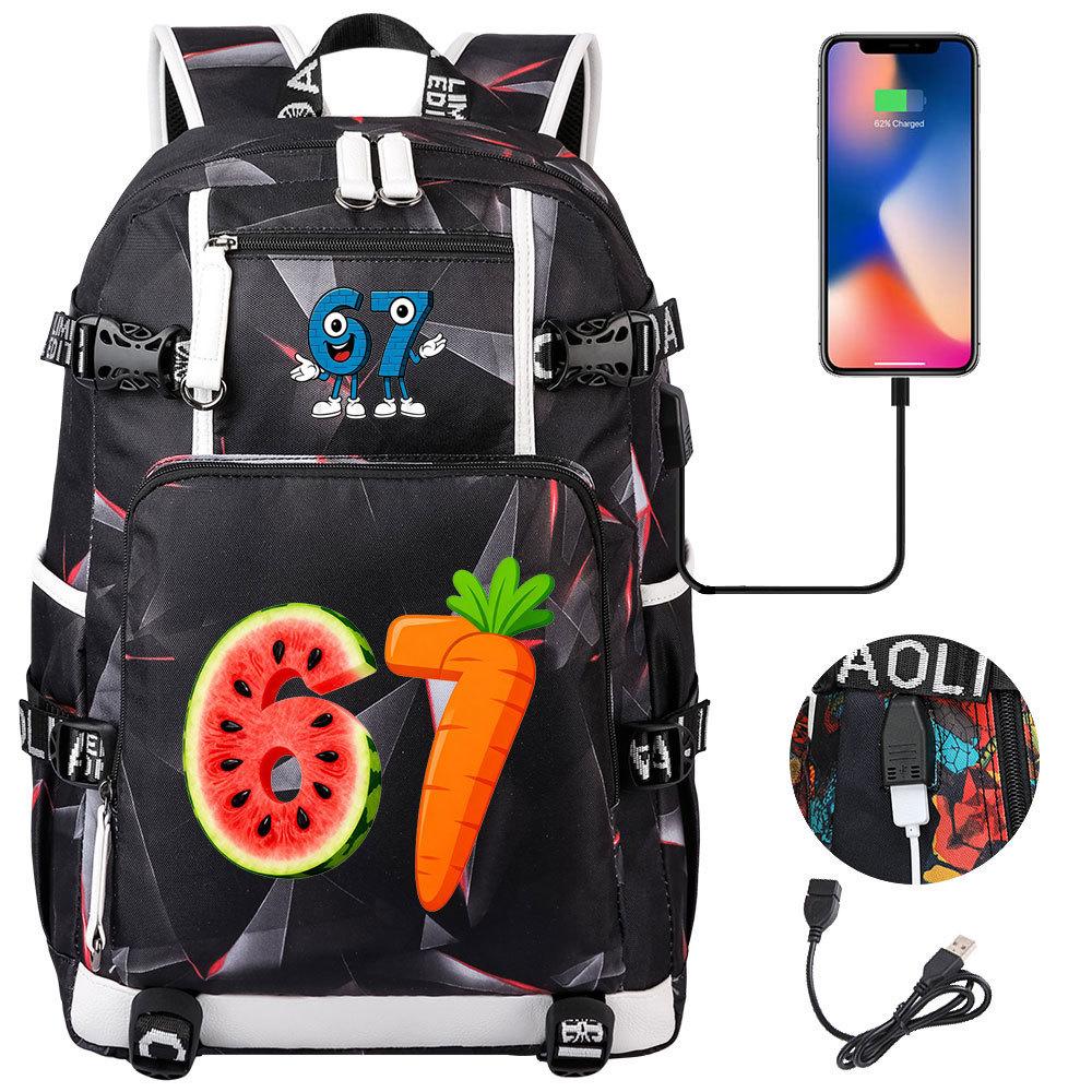 USB Charging Backpack for Teen Students Travel Laptop Daypack 67 Gourmet Style Lightweight Water-Resistant Large Capacity