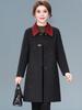 Autumn/Winter Double-Faced Cashmere Coat for Middle-Aged Women, Mid-Length Woolen Top
