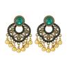 Bohemian Ethnic Style Diamond Tassel Petal Earrings for Women, Exaggerated Openwork Design