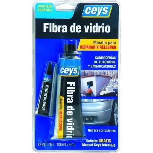 Mastic bi-composant - Ceys - Fibre de verre Réparateur 100 - 6ml - Noir - Extérieur