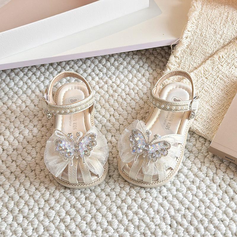 Stylish Crystal Baby Princess Closed-Toe Soft Sole Sandals for Girls 2026 24