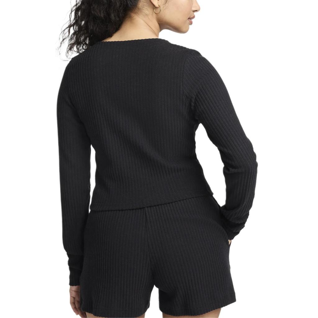 Nike Sportswear Chill Knit Slim Fit Zip-Up Long Sleeve Women Tops Black FN3682-010