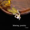 Elegant Rhinestone Wheat Ear Brooch Pin - Exquisite Coat Jewelry Accessory