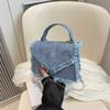 Denim Tassel Bag Women'S Niche Retro High-Value Chain Shoulder Bag Fashion Portable Messenger Bag