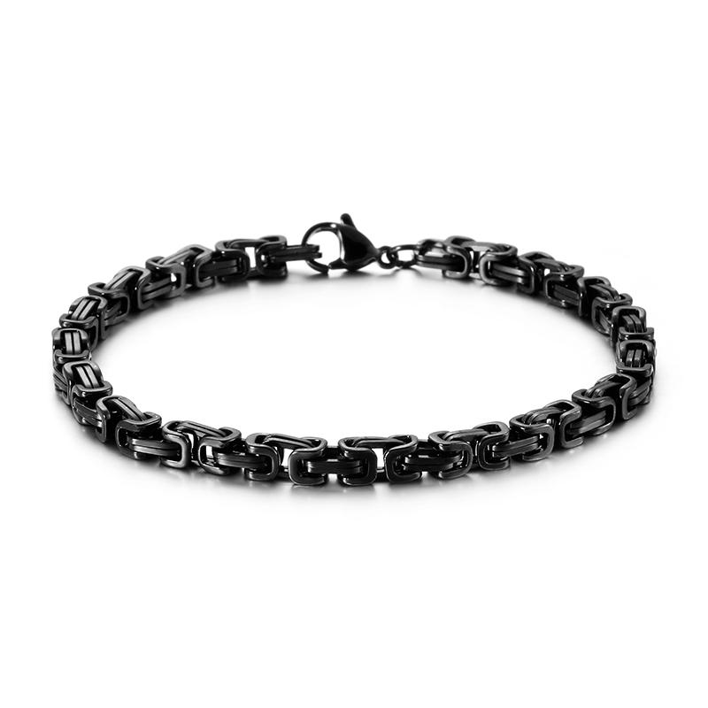 5mm Dubai Stainless Steel Byzantine Chain Bracelet Men Fashion Male Gold Color Wrap Bangle Biker Jewelry