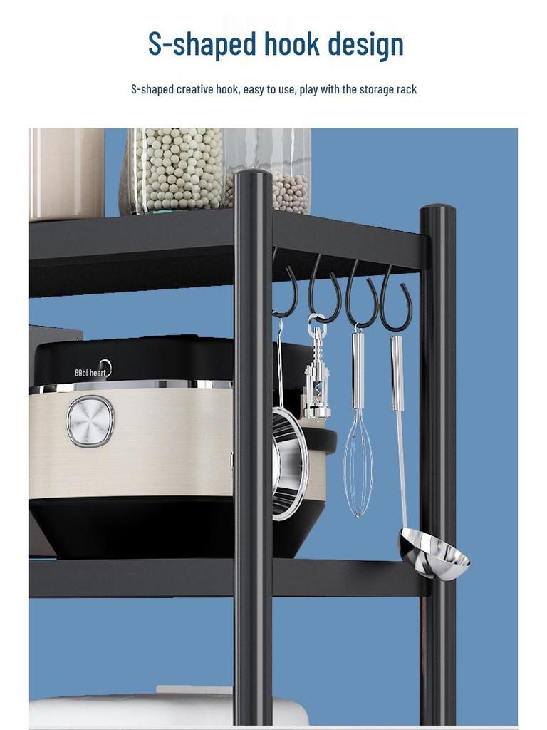 Freestanding Multi-Layer Kitchen Storage Rack for Microwave and Pots