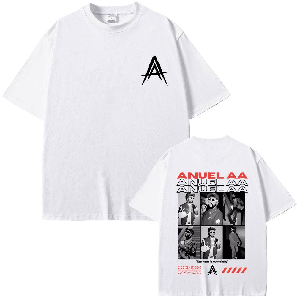 Rapper Anuel AA Real Hasta La Muerte Baby Grafik T-Shirt Herren Vintage Mode T-Shirt Herren Damen Hip Hop Übergroß Kurzarm