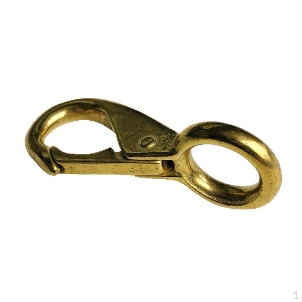Multi Purpose Brass Marine Boat Spring Snap Hook Buckle with Large Fixed Eye