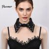 Stylish Pointed Lapel Collar Punk Style PU Leather Fake Collar, Detachable Studded for Women, Rock Faux Rivet Choker Necklace, Adjustable Cool